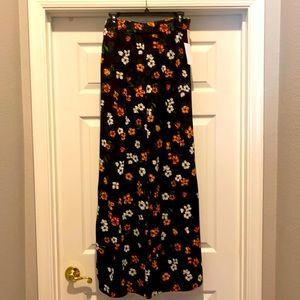 Black floral wide leg pants. Never worn